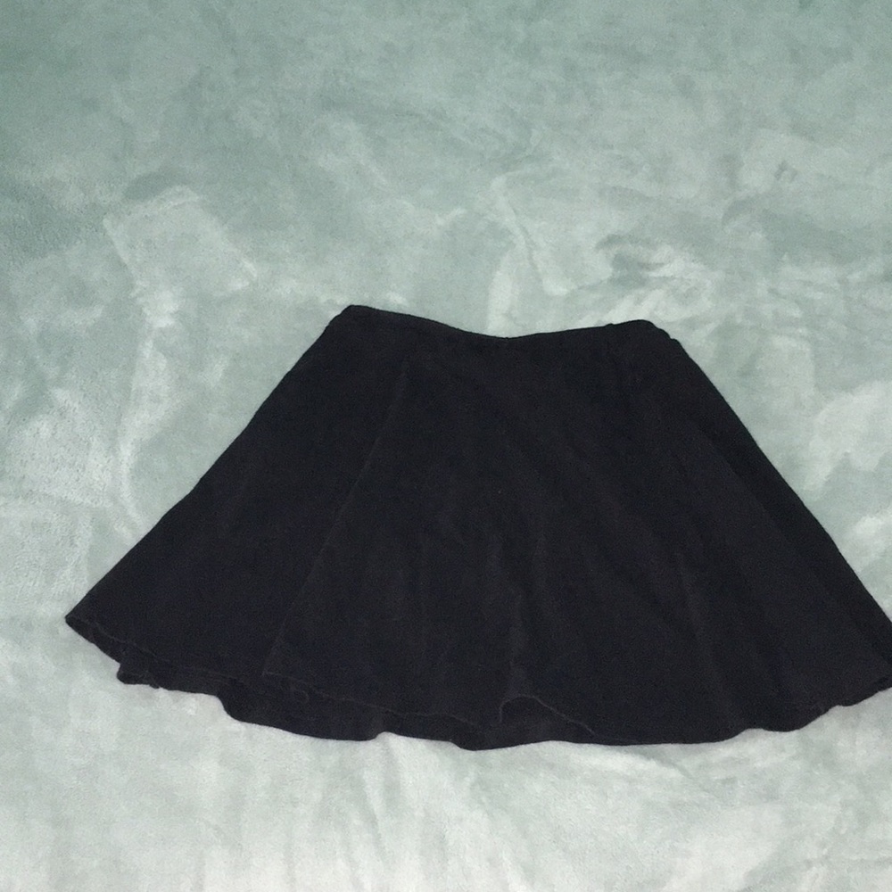 Black cotton skater skirt